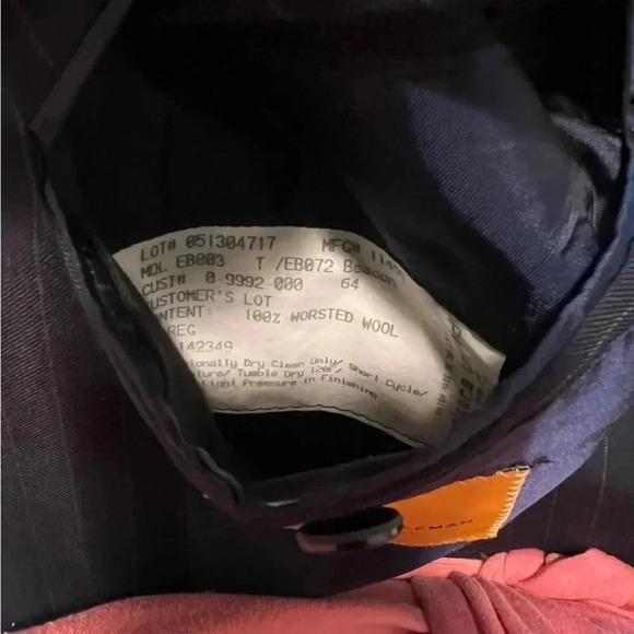 Loro Piana Hickey Freeman Beacon Navy Pinstripe Sportcoat 100% Wool 44 R - Picture 5 of 7